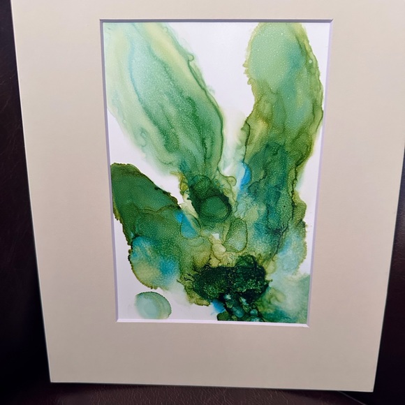 Handmade Other - Hand crafted one of a kind wall decor shades of green alcohol ink painting